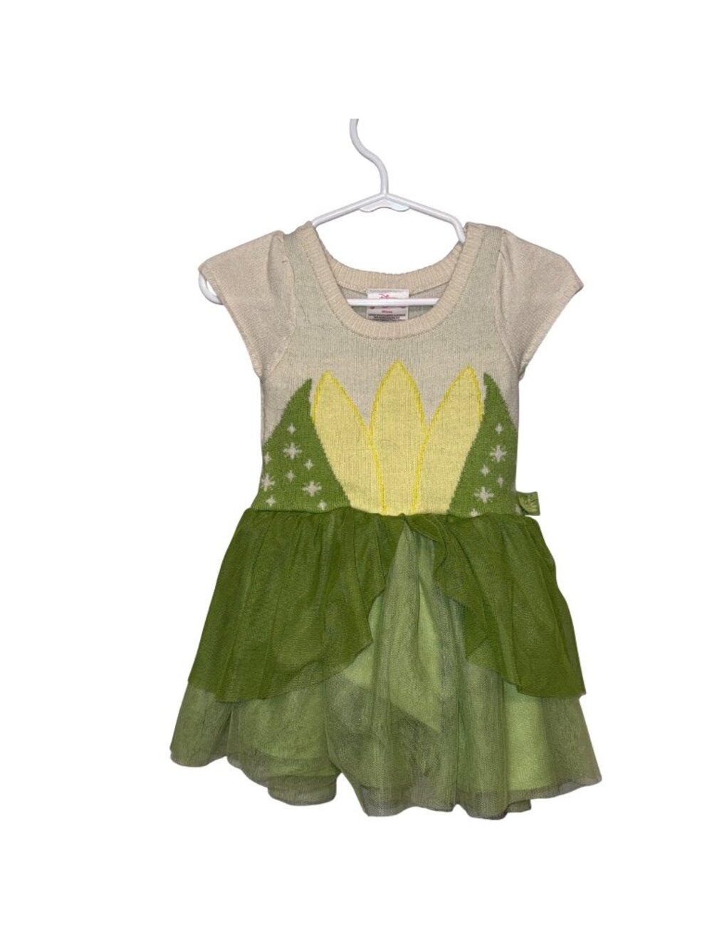 Disney Princess Tiana Knit Dress With Green Tulle Skirt 18M